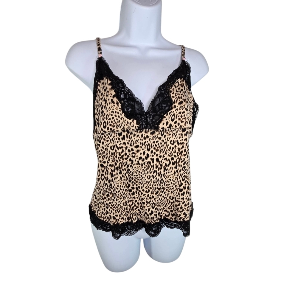 Vtg Y2k Victorias Secret Leopard Animal Print Cami Camisole Tank Top